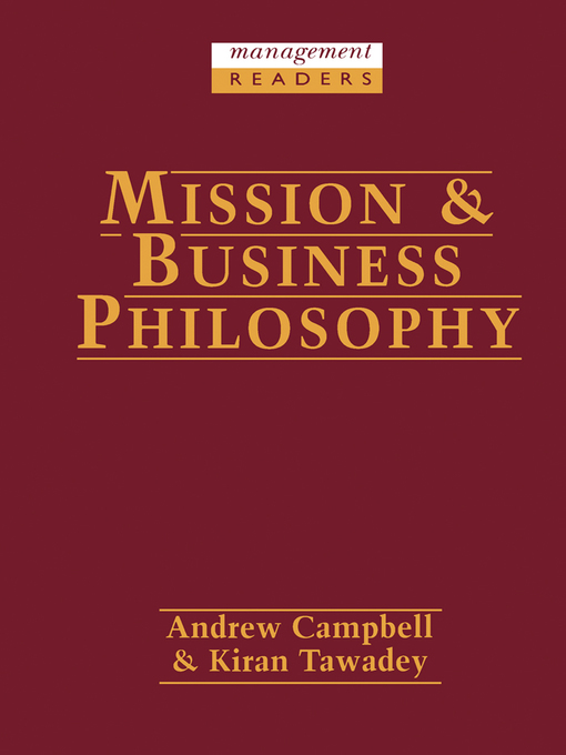 Title details for Mission and Business Philosophy by Andrew Campbell - Available